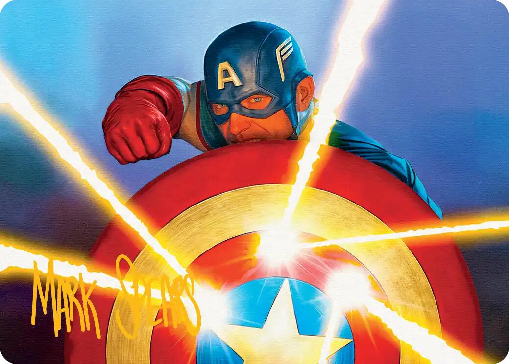 Captain's Defense Art Card (Gold-Stamped Signature) [Marvel Super Heroes Art Series] | Mega City Incorporated