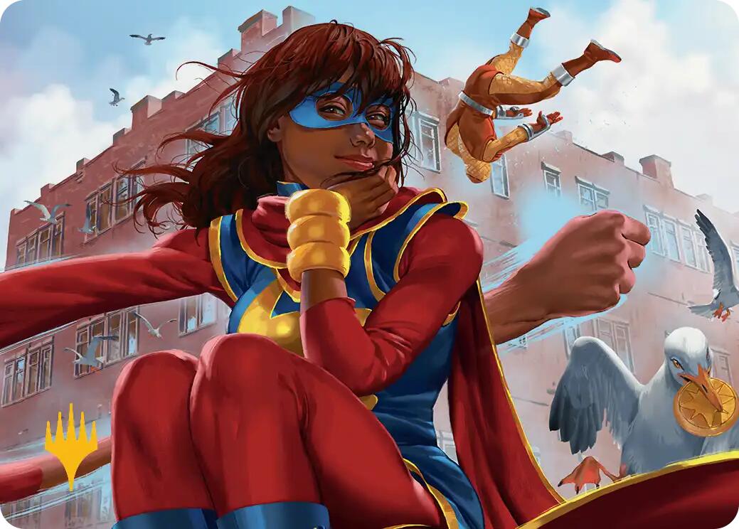 Ms. Marvel, Kamala Khan Art Card (Gold-Stamped Planeswalker Symbol) [Marvel Super Heroes Art Series] | Mega City Incorporated