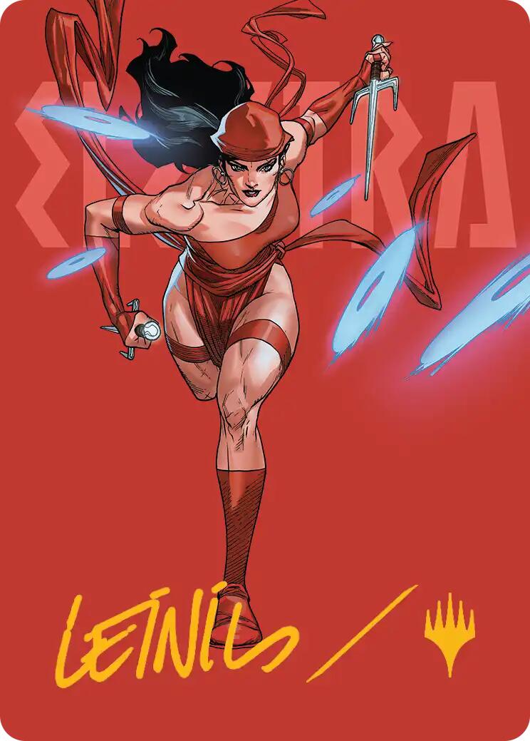 Elektra, Daughter of the Hand Art Card (Gold-Stamped Signature) [Marvel Super Heroes Art Series] | Mega City Incorporated