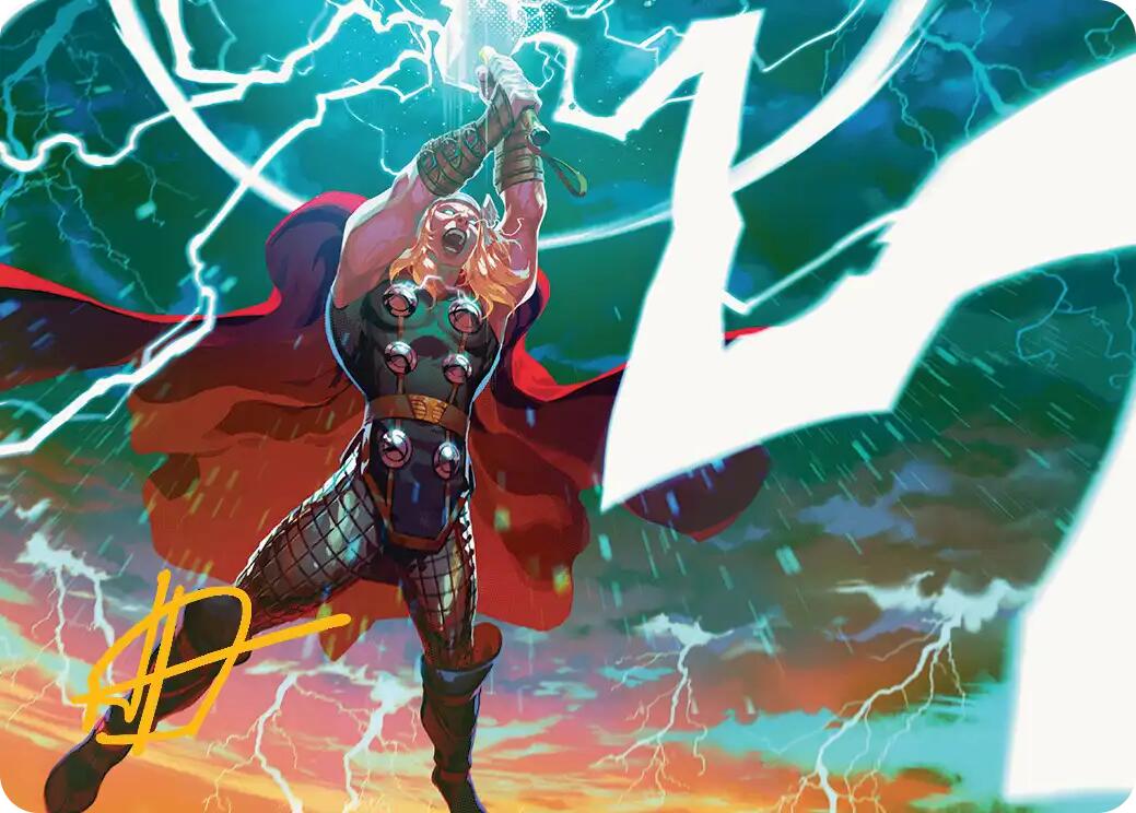 Lightning Strike Art Card (Gold-Stamped Signature) [Marvel Super Heroes Art Series] | Mega City Incorporated
