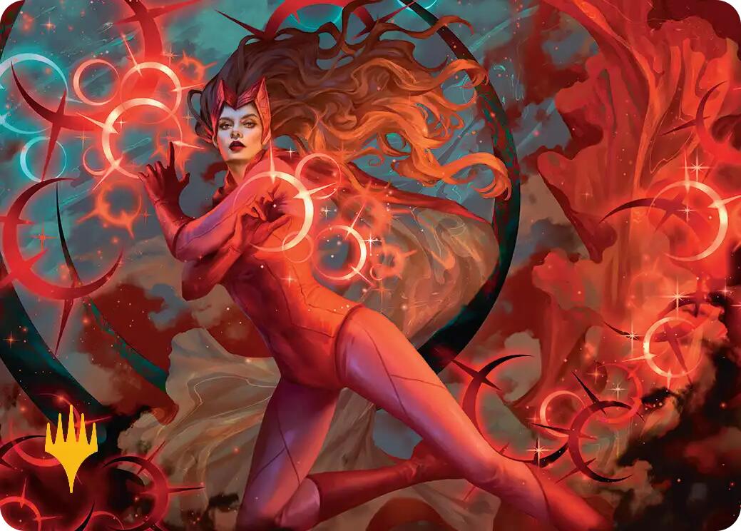 Scarlet Witch, Chaotic Avenger Art Card (Gold-Stamped Planeswalker Symbol) [Marvel Super Heroes Art Series] | Mega City Incorporated