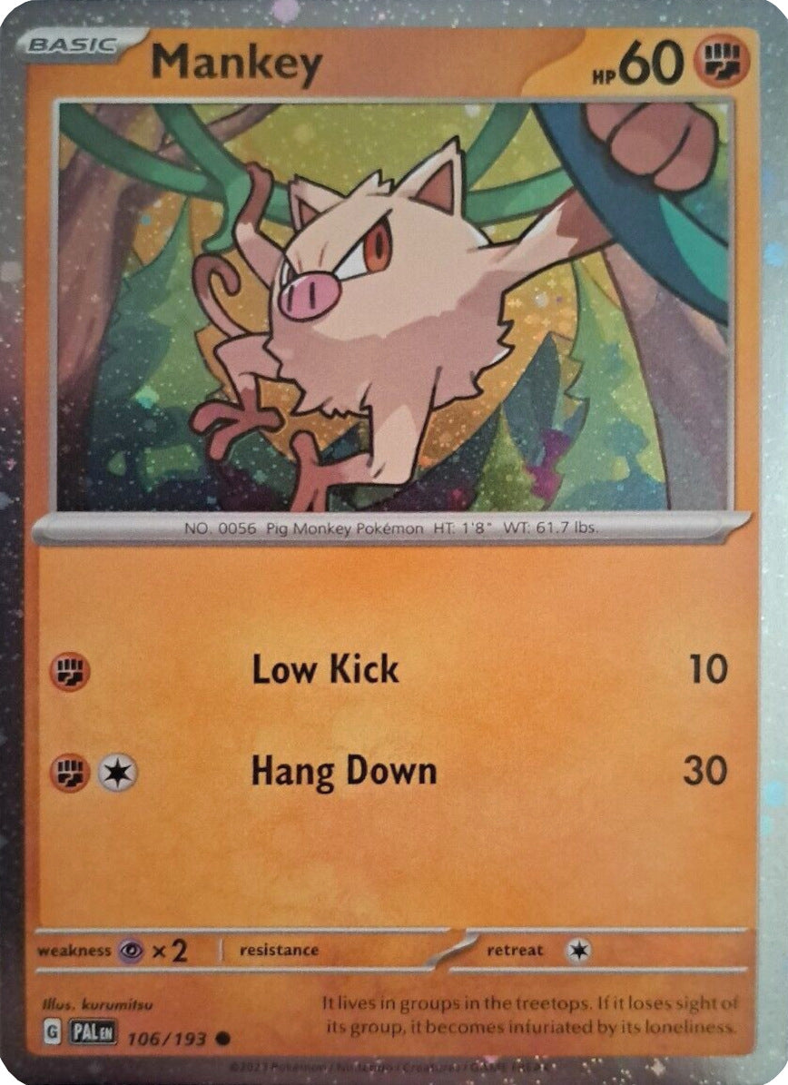 Mankey (106/193) (Cosmos Holo) [Scarlet & Violet: Paldea Evolved] | Mega City Incorporated