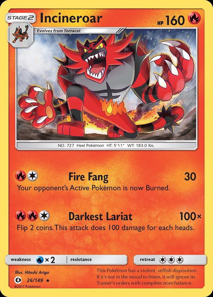 Incineroar (26/149) (Theme Deck Exclusive) [Sun & Moon: Base Set] | Mega City Incorporated