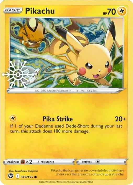 Pikachu (049/195) (Holiday Calendar) [Sword & Shield: Silver Tempest] | Mega City Incorporated