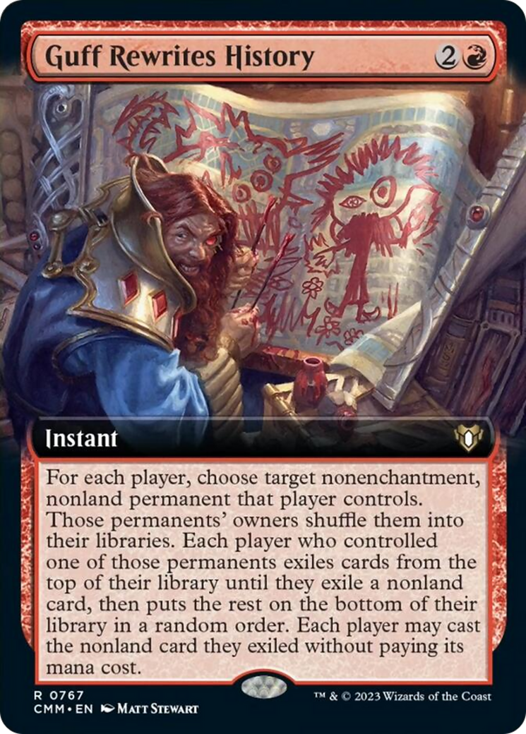 Guff Rewrites History (Extended Art) [Commander Masters] | Mega City Incorporated