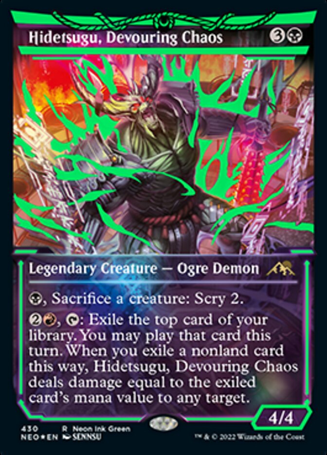 Hidetsugu, Devouring Chaos (Neon Ink Green) [Kamigawa: Neon Dynasty] | Mega City Incorporated