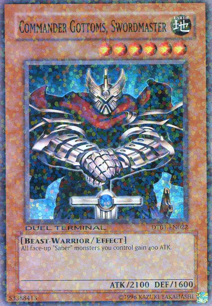 Commander Gottoms, Swordmaster [DT01-EN022] Super Rare | Mega City Incorporated