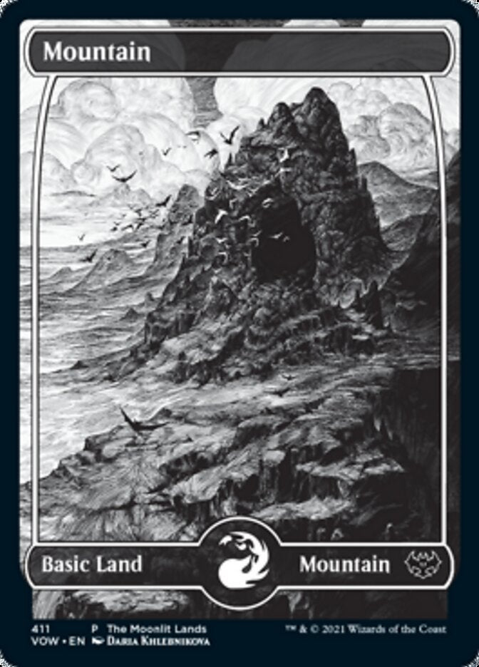 Mountain (The Moonlit Lands) (Foil Etched) [Innistrad: Crimson Vow Promos] | Mega City Incorporated