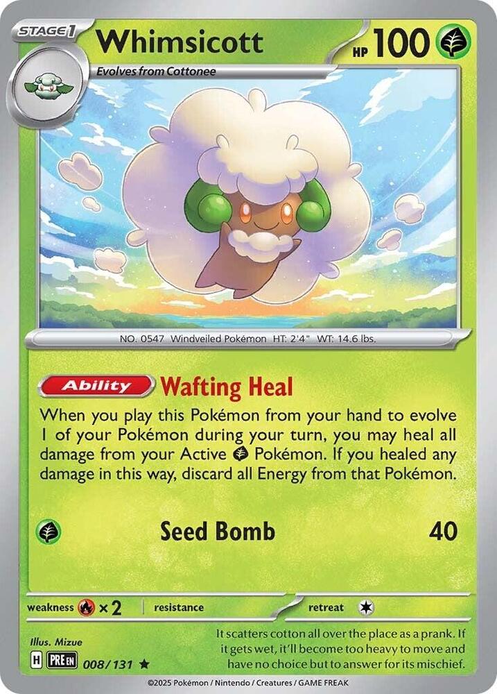 Whimsicott (008/131) [Scarlet & Violet: Prismatic Evolutions] | Mega City Incorporated