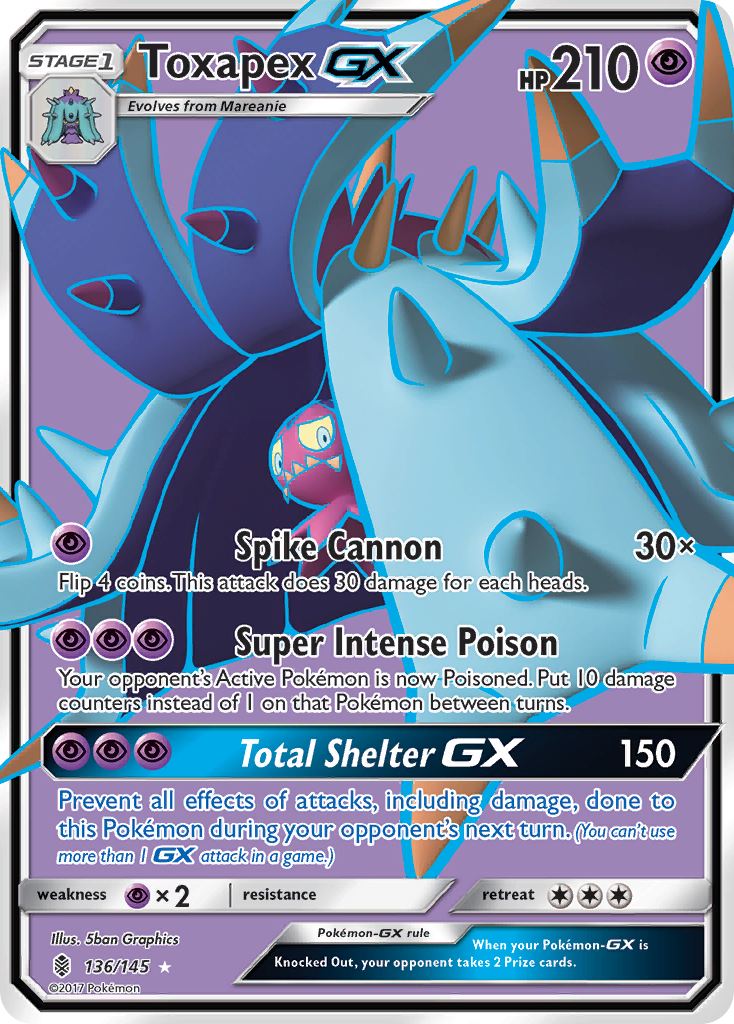 Toxapex GX (136/145) [Sun & Moon: Guardians Rising] | Mega City Incorporated