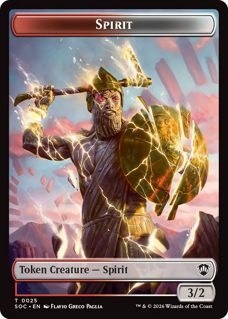 Spirit (0025) // Copy Double-Sided Token [Secrets of Strixhaven Commander Tokens] | Mega City Incorporated