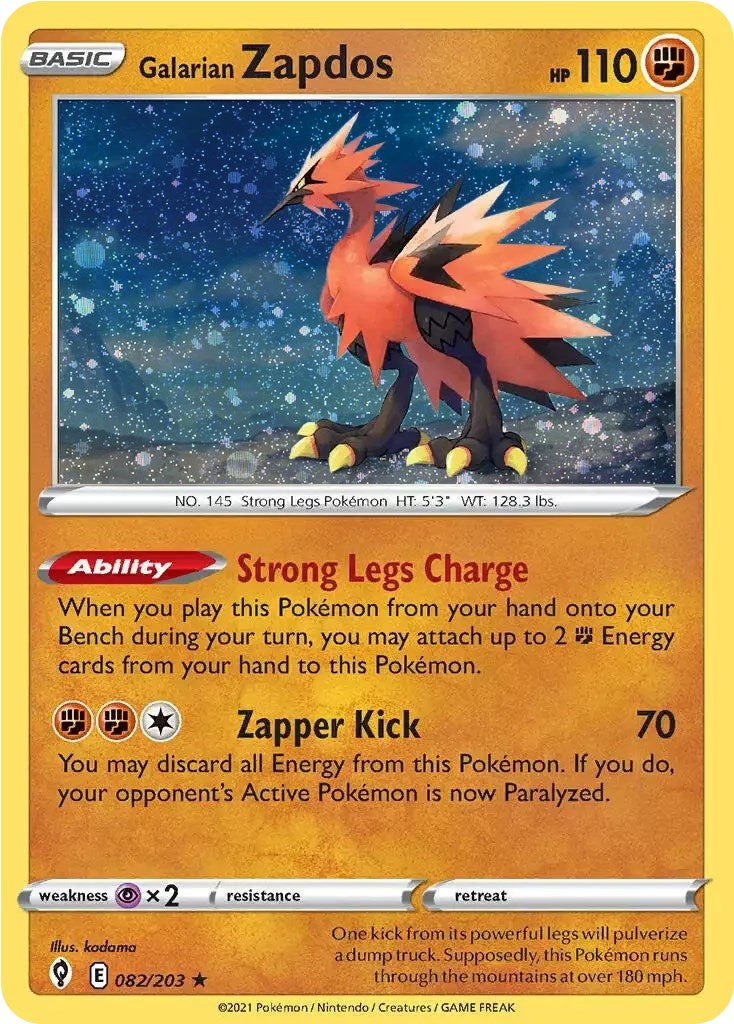 Galarian Zapdos (082/203) (Cosmos Holo) [Sword & Shield: Evolving Skies] | Mega City Incorporated