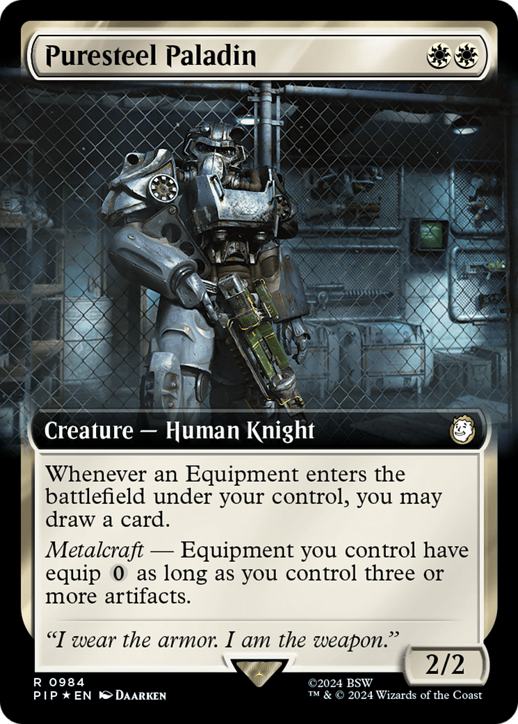 Puresteel Paladin (Extended Art) (Surge Foil) [Fallout] | Mega City Incorporated