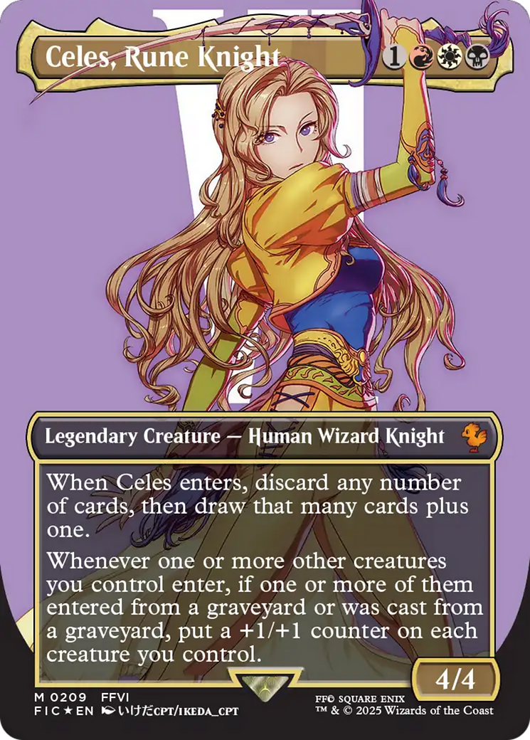 Celes, Rune Knight (Borderless) (Surge Foil) [FINAL FANTASY Commander] | Mega City Incorporated