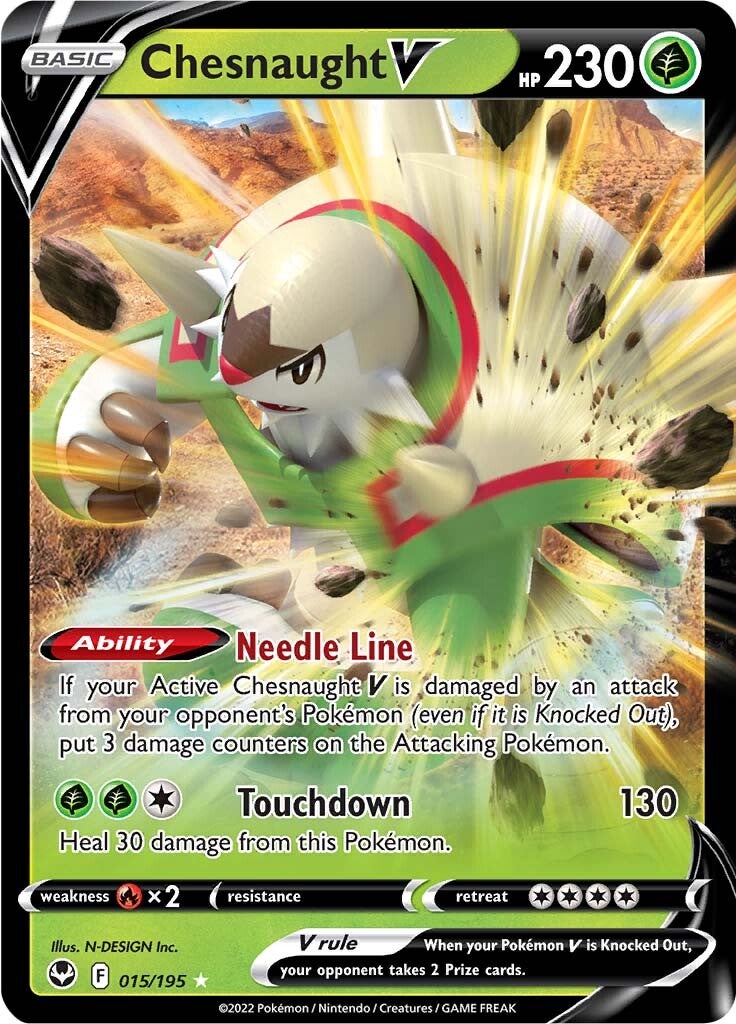 Chesnaught V (015/195) [Sword & Shield: Silver Tempest] | Mega City Incorporated