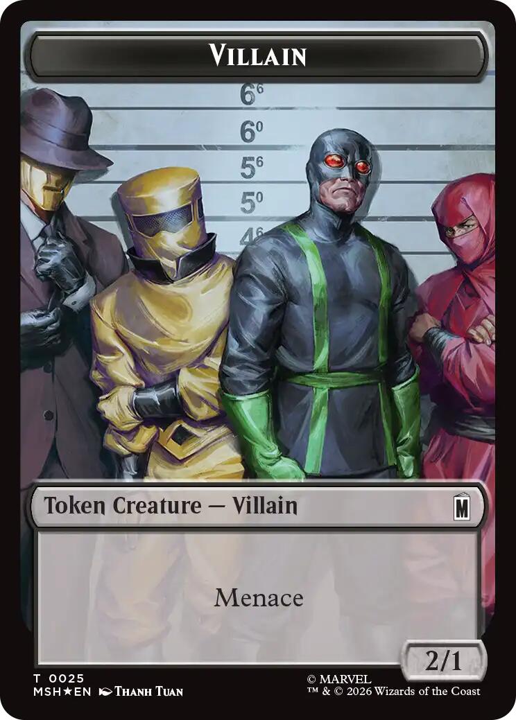 Villain // Robot Villain Double-Sided Token (025//026) (Surge Foil) [Marvel Super Heroes Tokens] | Mega City Incorporated