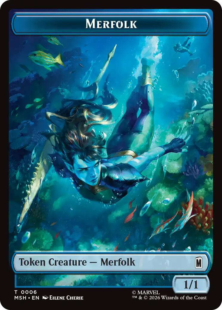 Merfolk // Doombot Double-Sided Token [Marvel Super Heroes Tokens] | Mega City Incorporated