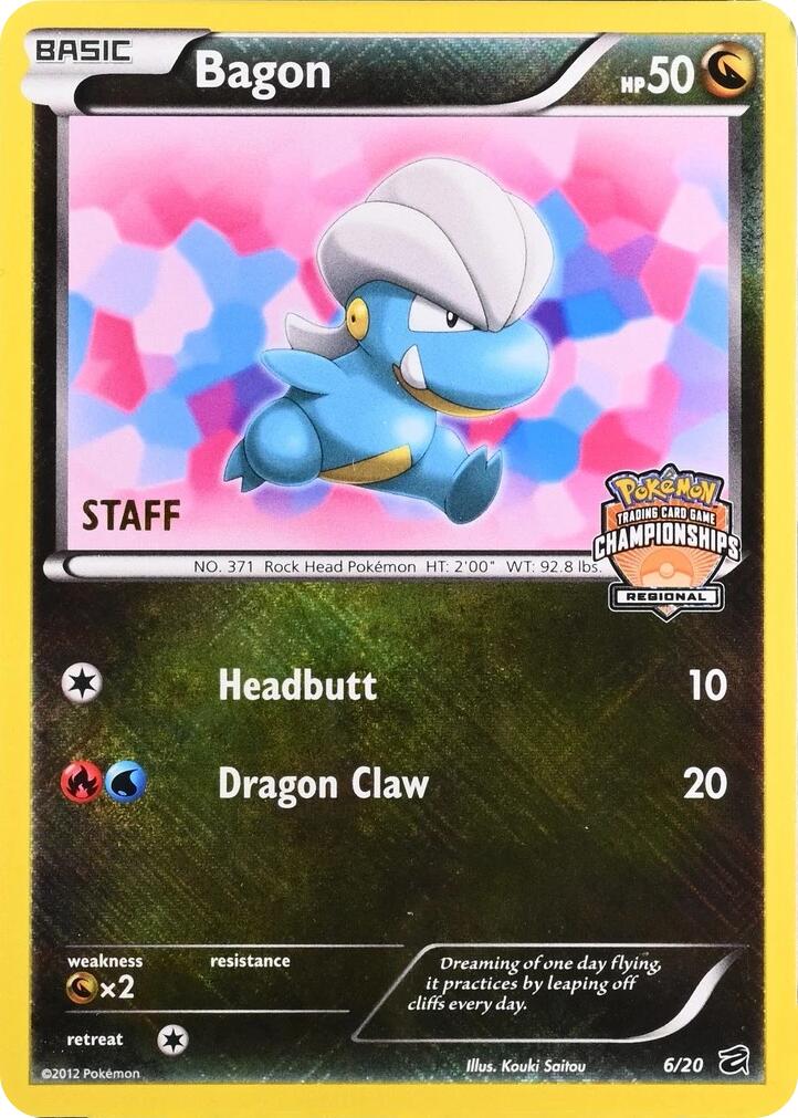 Bagon (006/020) - 6/20 (Regional Championships) [Staff] [League & Championship Cards] | Mega City Incorporated