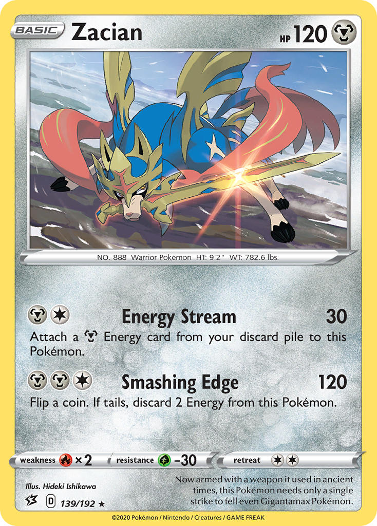 Zacian (139/192) (Cracked Ice Holo) (Theme Deck Exclusives) [Sword & Shield: Rebel Clash] | Mega City Incorporated