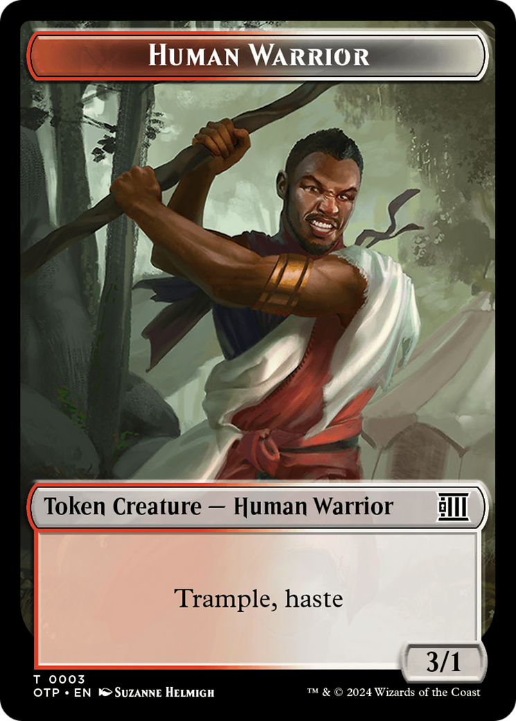 Treasure // Human Warrior Double-Sided Token [Outlaws of Thunder Junction Tokens] | Mega City Incorporated