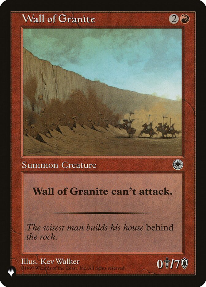 Wall of Granite [The List] | Mega City Incorporated