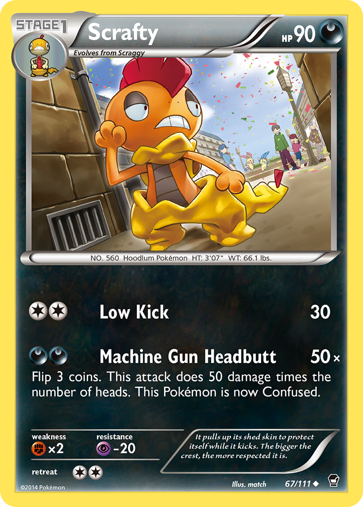 Scrafty (67/111) [XY: Furious Fists] | Mega City Incorporated