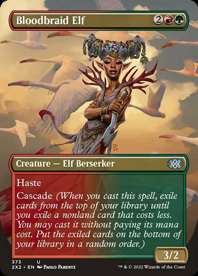 Bloodbraid Elf (Borderless Alternate Art) [Double Masters 2022] | Mega City Incorporated