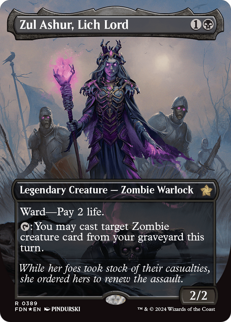 Zul Ashur, Lich Lord (Borderless) (Mana Foil) [Foundations] | Mega City Incorporated