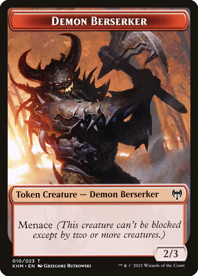 Human Warrior // Demon Berserker Double-Sided Token [Kaldheim Tokens] | Mega City Incorporated