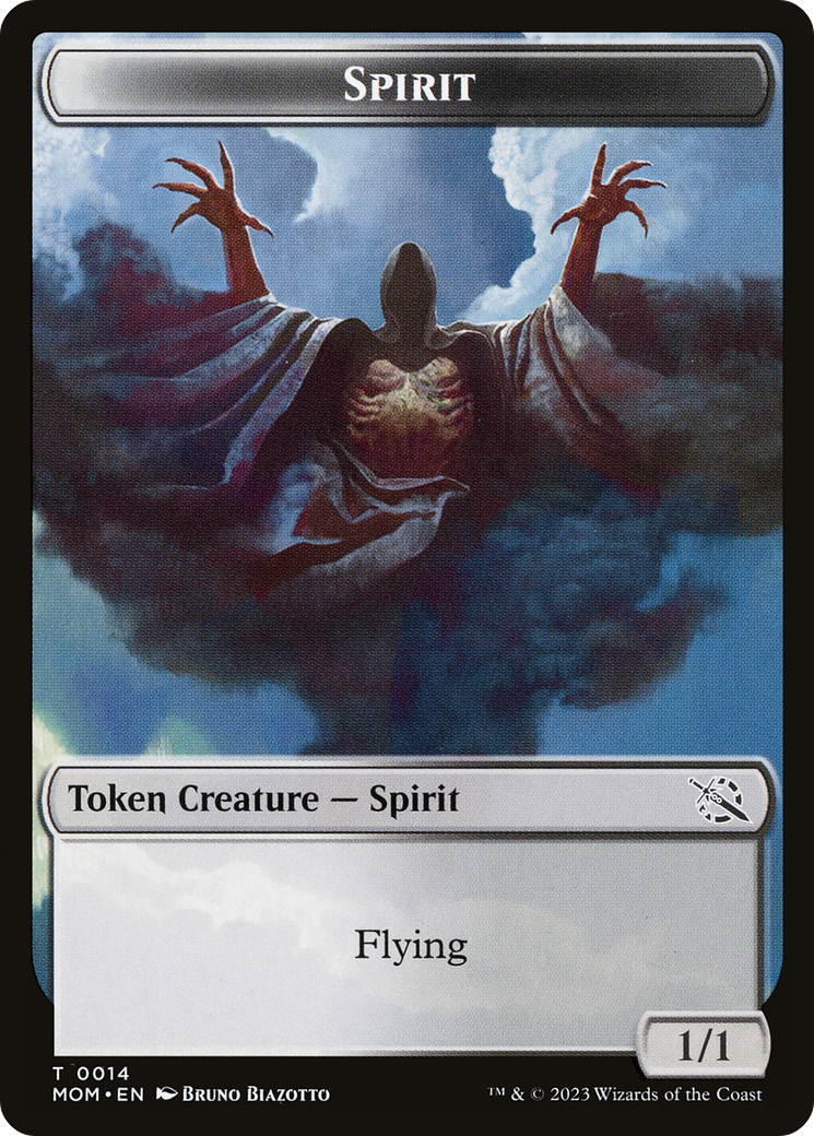 Monk // Spirit (14) Double-Sided Token [March of the Machine Tokens] | Mega City Incorporated