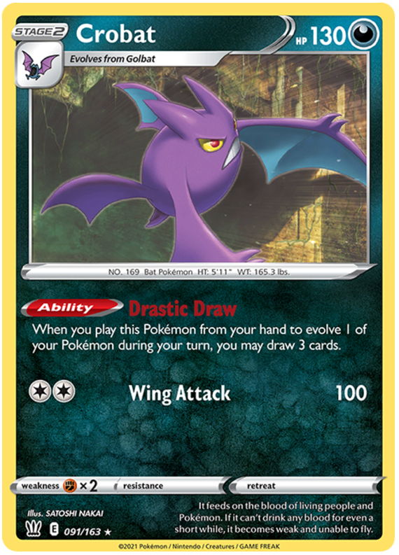 Crobat (091/163) (Theme Deck Exclusive) [Sword & Shield: Battle Styles] | Mega City Incorporated