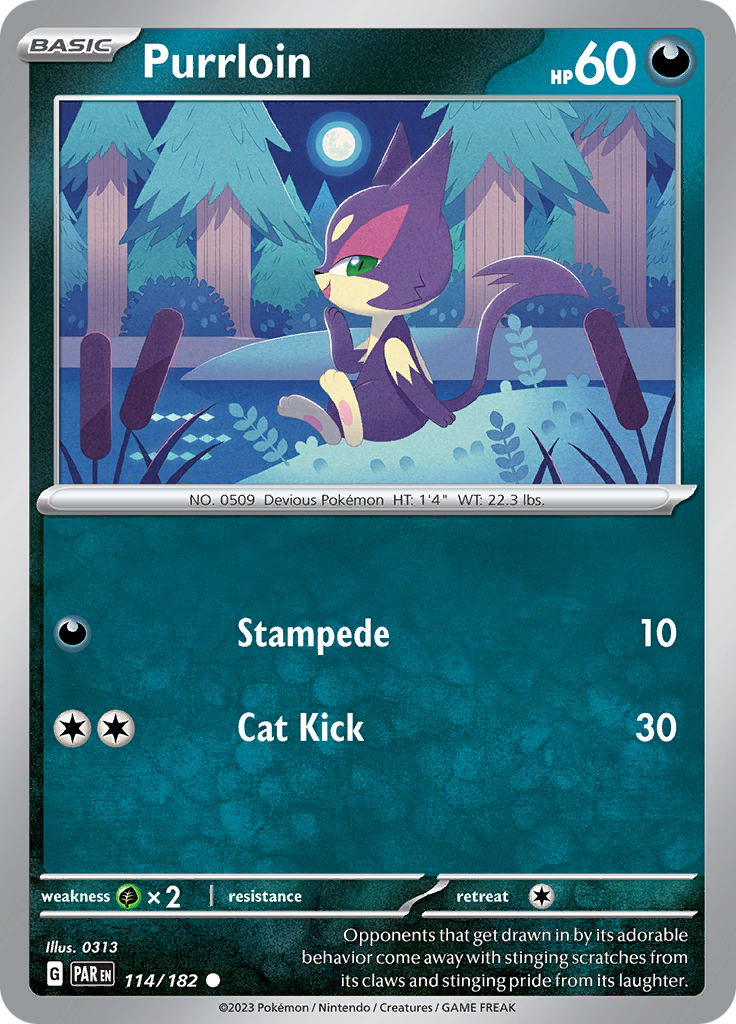 Purrloin (114/182) [Scarlet & Violet: Paradox Rift] | Mega City Incorporated