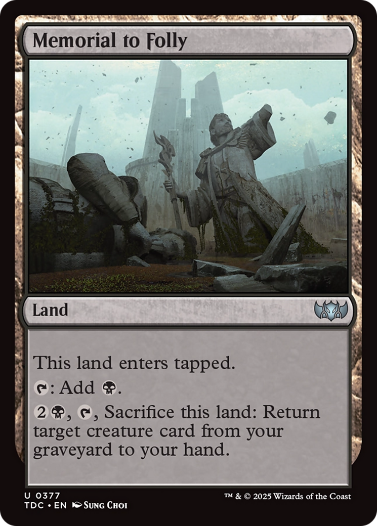 Memorial to Folly [Tarkir: Dragonstorm Commander] | Mega City Incorporated