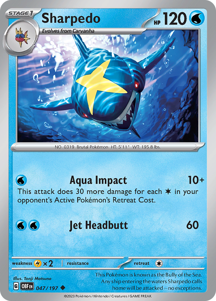 Sharpedo (047/197) [Scarlet & Violet: Obsidian Flames] | Mega City Incorporated