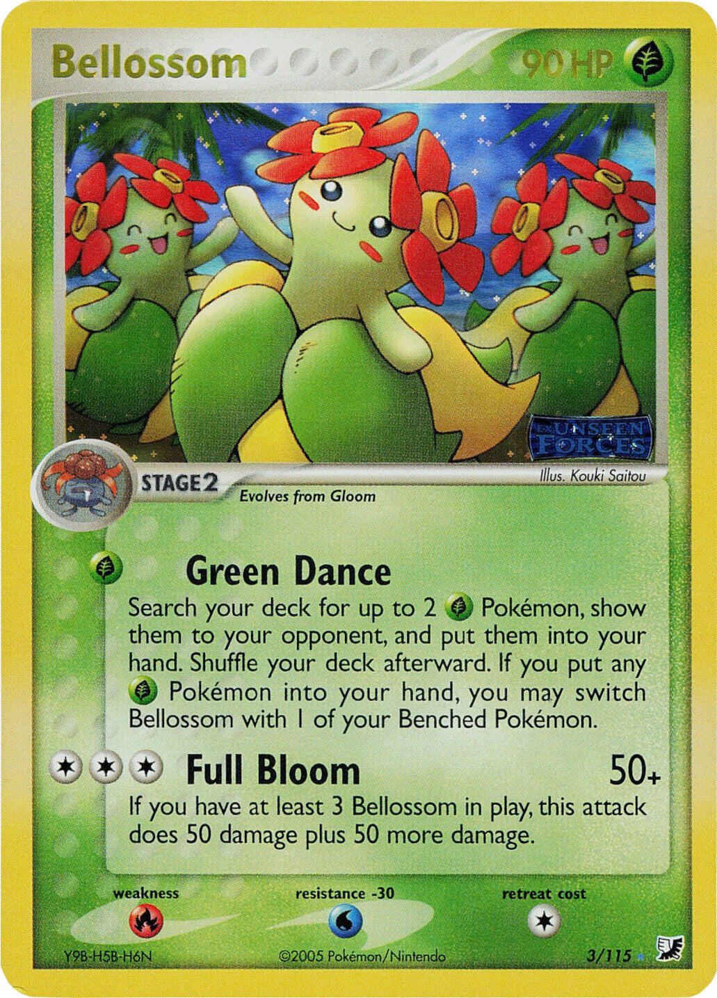 Bellossom (3/115) (Stamped) [EX: Unseen Forces] | Mega City Incorporated