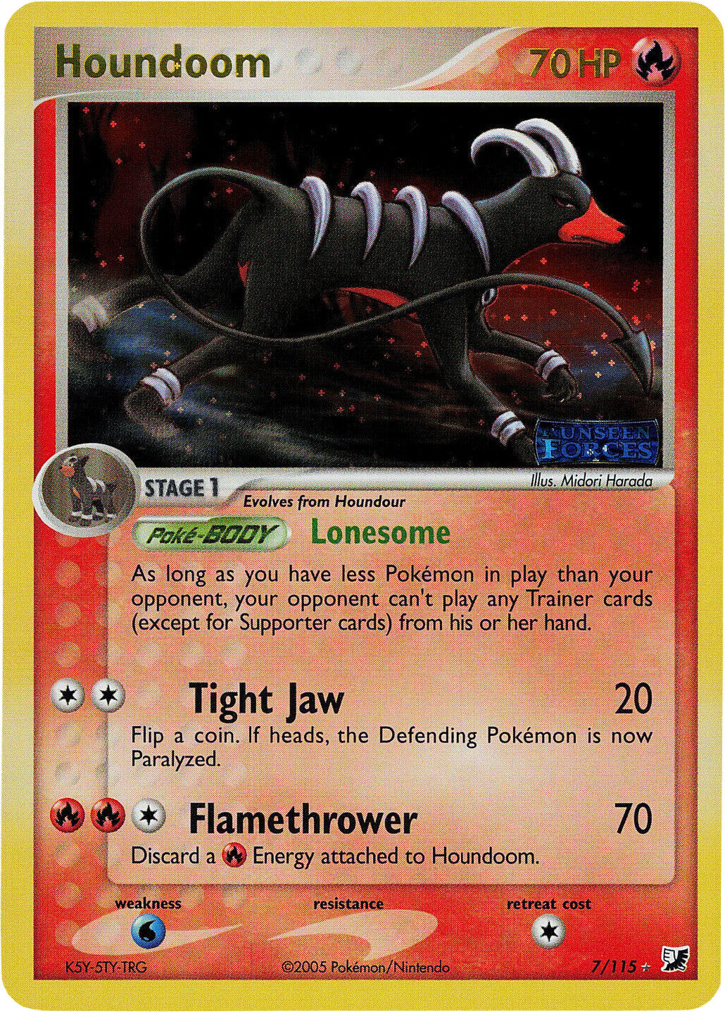 Houndoom (7/115) (Stamped) [EX: Unseen Forces] | Mega City Incorporated