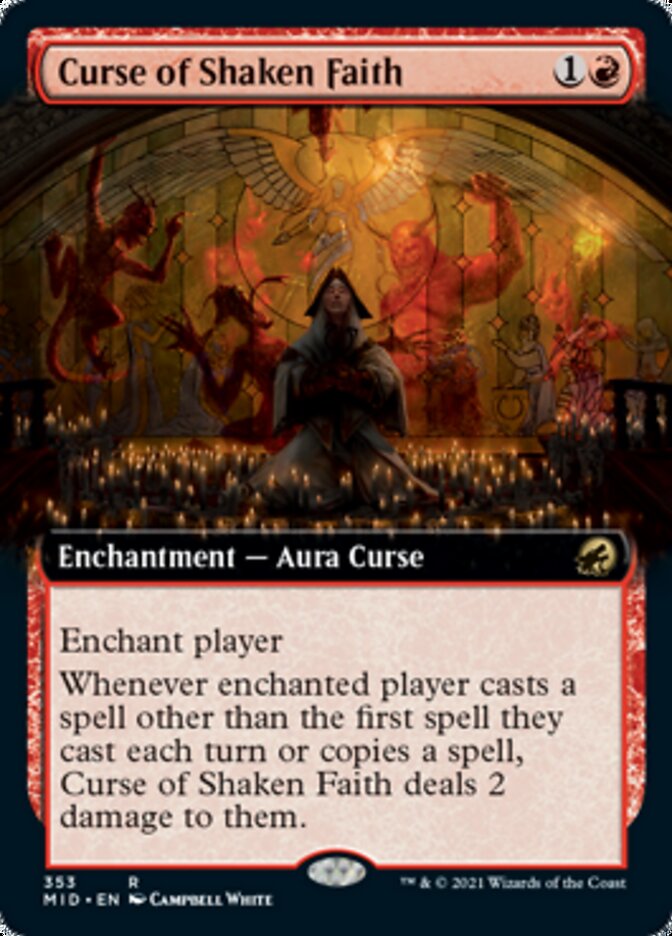 Curse of Shaken Faith (Extended Art) [Innistrad: Midnight Hunt] | Mega City Incorporated