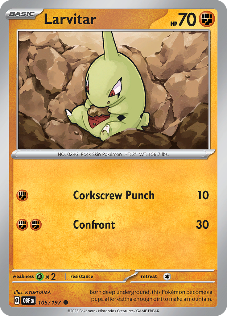Larvitar (105/197) [Scarlet & Violet: Obsidian Flames] | Mega City Incorporated