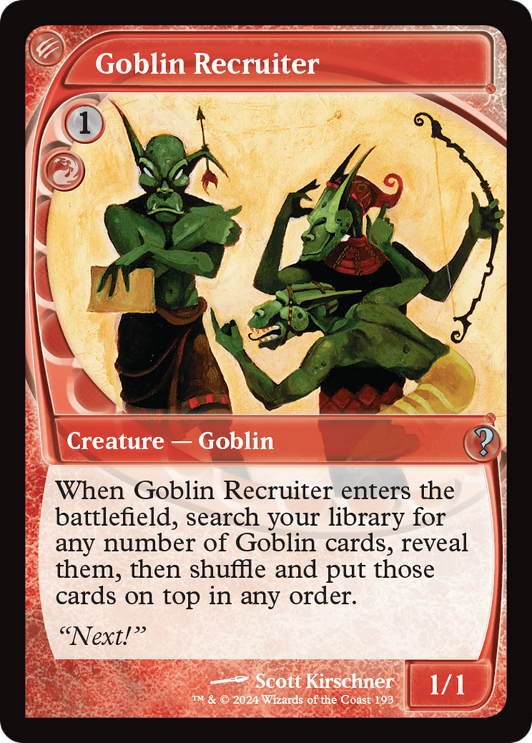 Goblin Recruiter (Future Sight) [Mystery Booster 2] | Mega City Incorporated