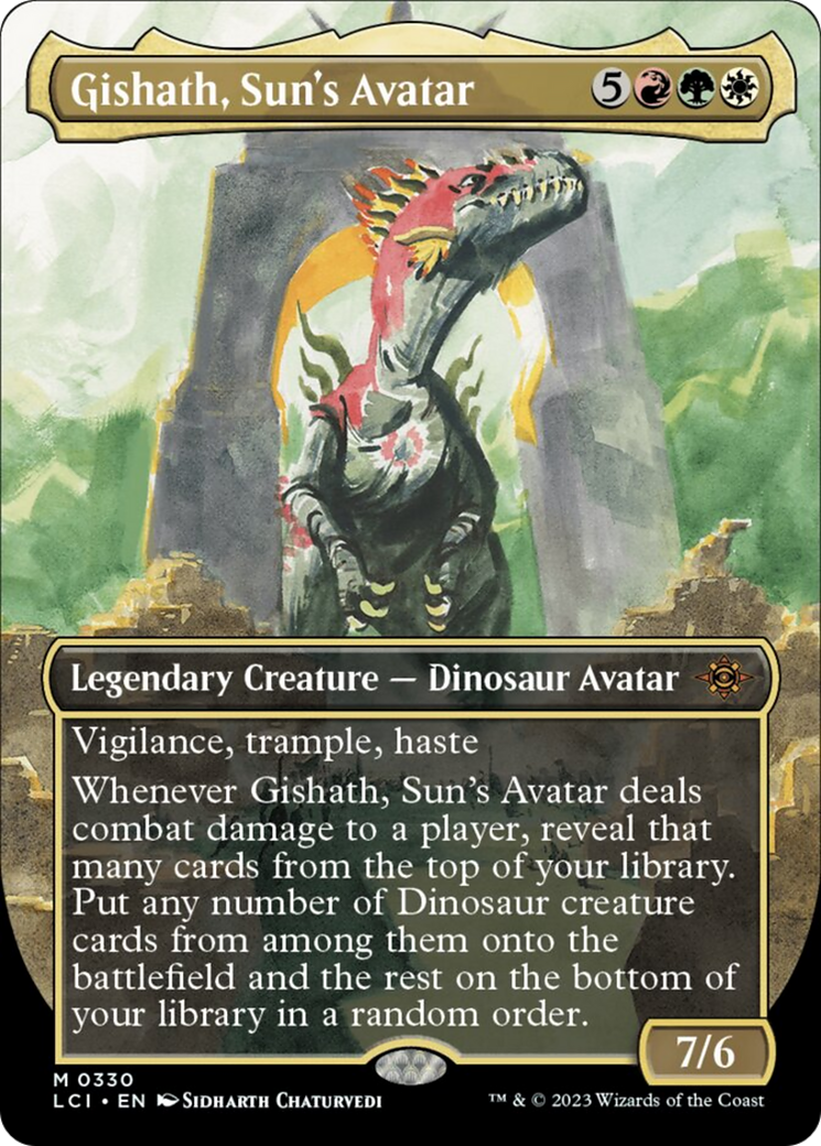 Gishath, Sun's Avatar (Borderless) [The Lost Caverns of Ixalan] | Mega City Incorporated