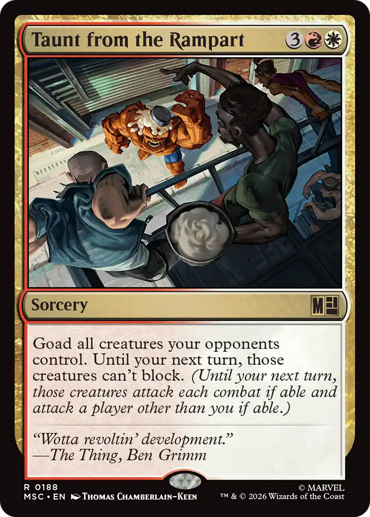 Taunt from the Rampart (Surge Foil) [Marvel Super Heroes Commander] | Mega City Incorporated