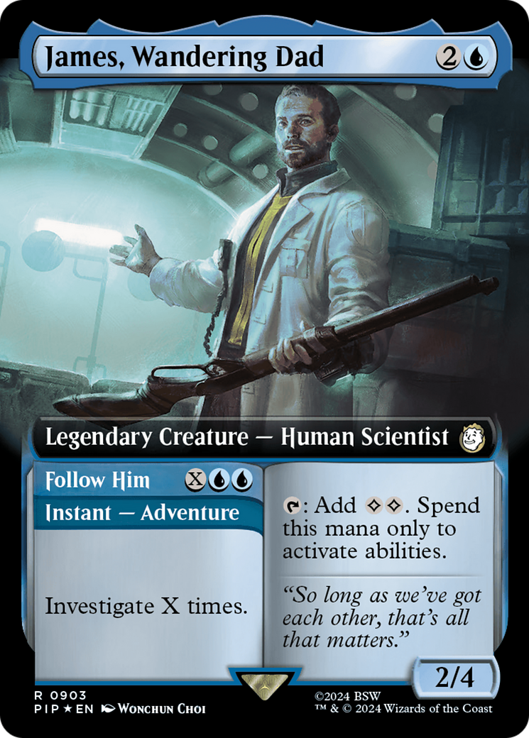 James, Wandering Dad // Follow Him (Extended Art) (Surge Foil) [Fallout] | Mega City Incorporated