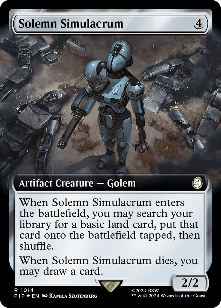 Solemn Simulacrum (Extended Art) (Surge Foil) [Fallout] | Mega City Incorporated