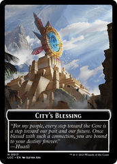 City's Blessing // Dinosaur Double-Sided Token [The Lost Caverns of Ixalan Commander Tokens] | Mega City Incorporated