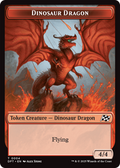 Dinosaur Dragon // Treasure Double-Sided Token [Aetherdrift Tokens] | Mega City Incorporated