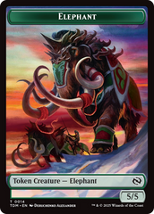 Elephant // Treasure Double-Sided Token [Tarkir: Dragonstorm Tokens] | Mega City Incorporated
