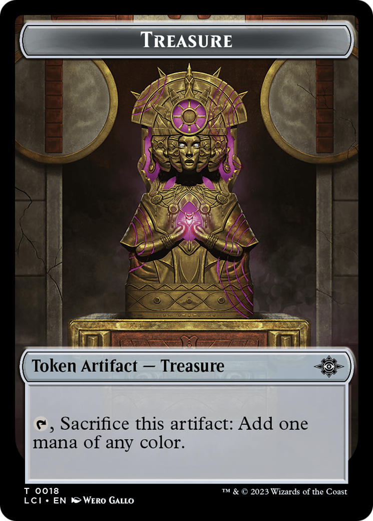Salamander Warrior // Treasure Double-Sided Token [The Lost Caverns of Ixalan Commander Tokens] | Mega City Incorporated
