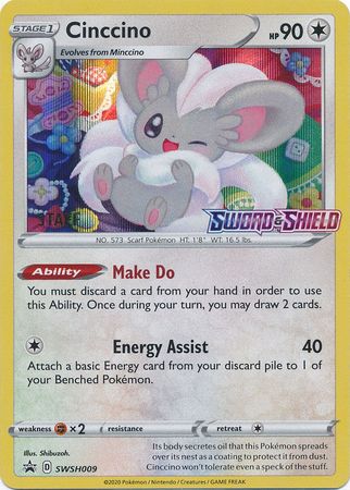 Cinccino (SWSH009) (Staff Prerelease Promo) [Sword & Shield: Black Star Promos] | Mega City Incorporated