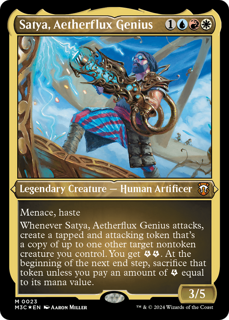 Satya, Aetherflux Genius (Foil Etched) [Modern Horizons 3 Commander] | Mega City Incorporated