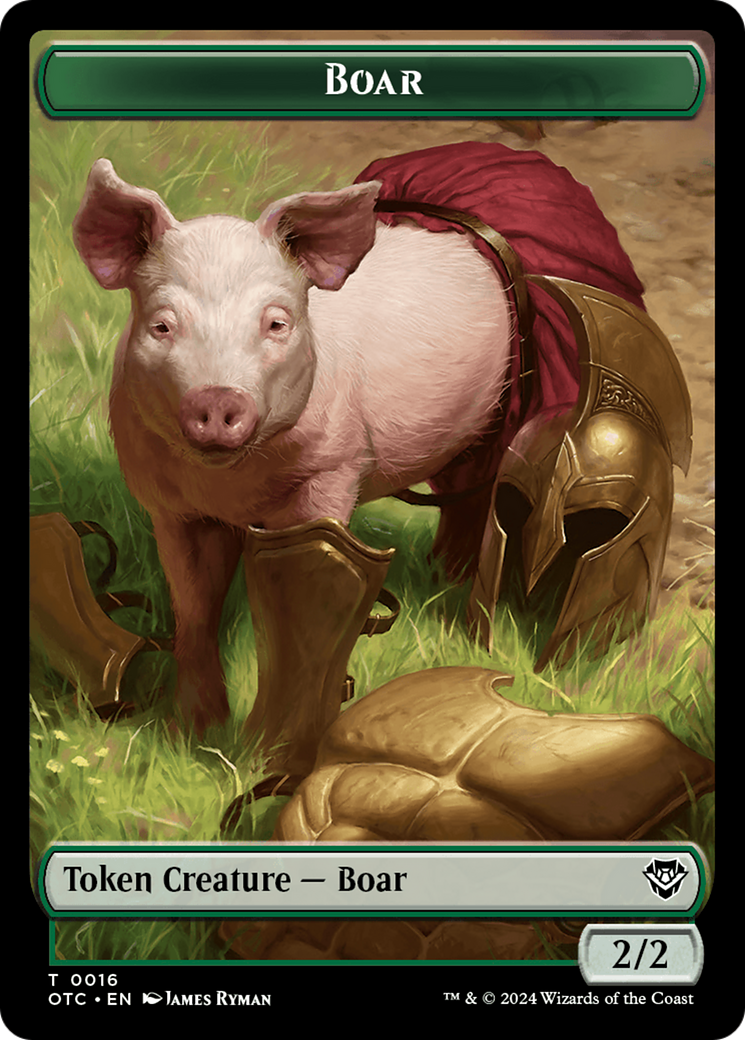 Boar // Manifest Double-Sided Token [Outlaws of Thunder Junction Commander Tokens] | Mega City Incorporated